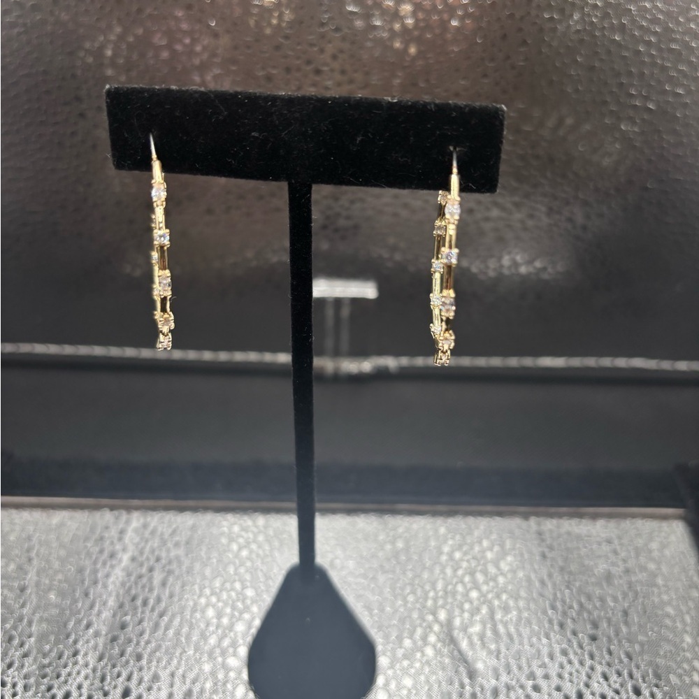 Elegant Gold Hoop Earrings Cz